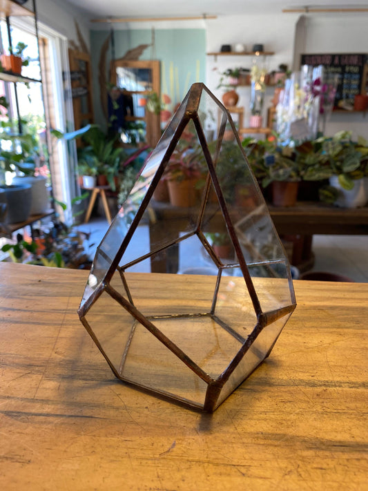 Porta Terrario de Vidrio "Prisma Irregular" Pequeño