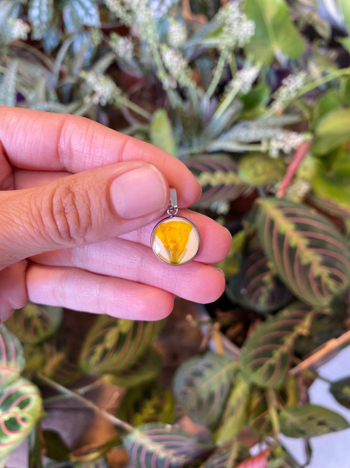 Pendientes con flores reales