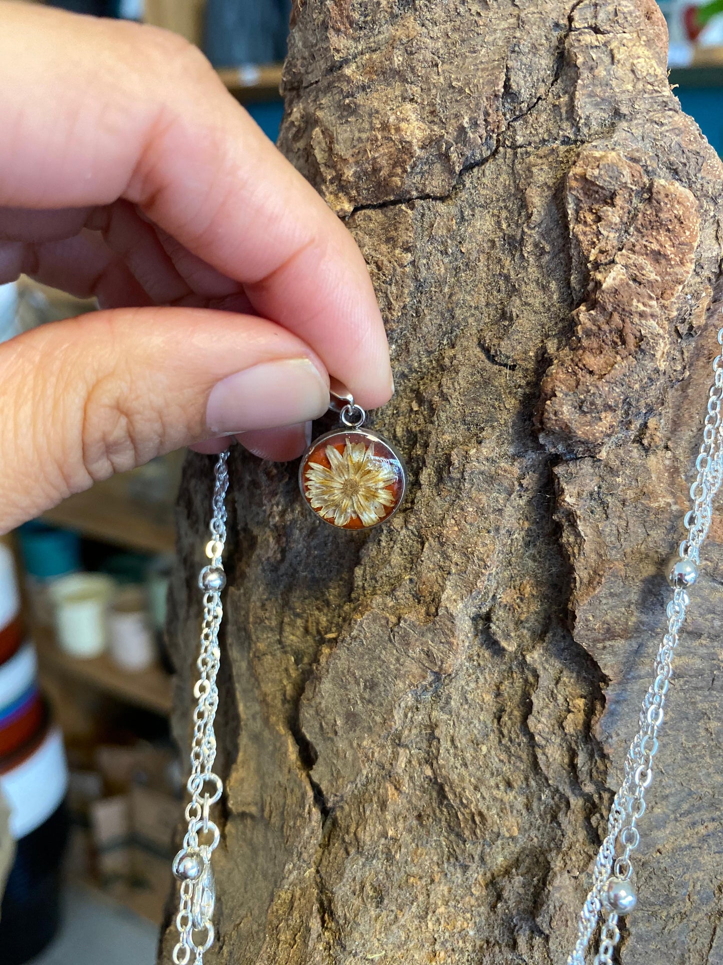 Pendientes con flores reales